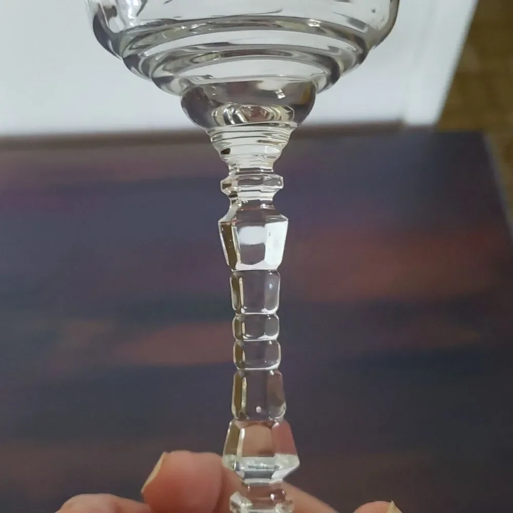 Set of 3 Vintage Crystal Wine Glasses
